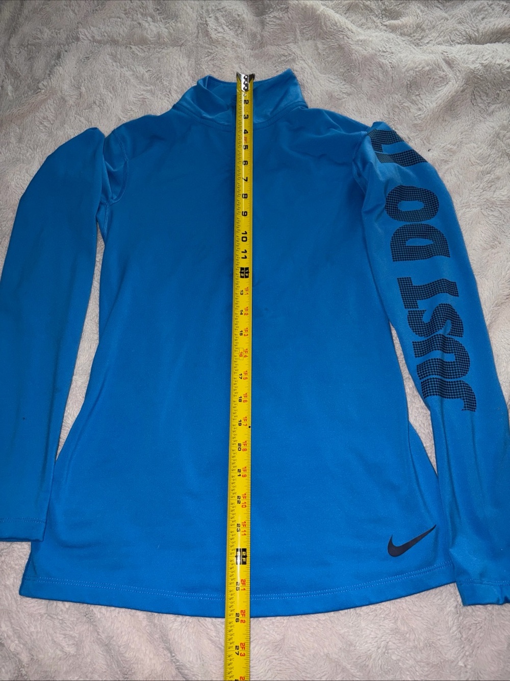 Nike Women’s Bright Blue Long-Sleeve sweater  with 'JUST DO IT' Sleeve size S